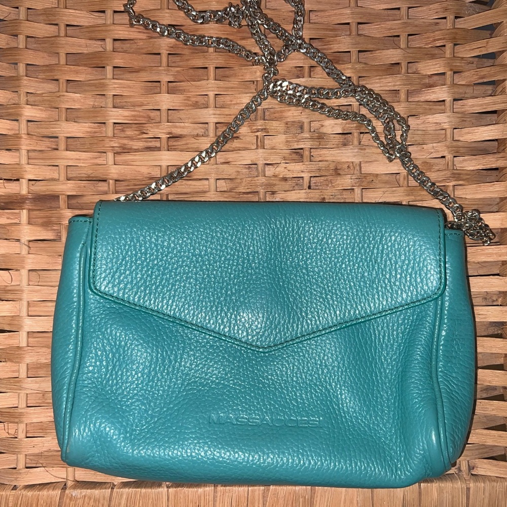 Massaccesi Teal Leather Cross Body